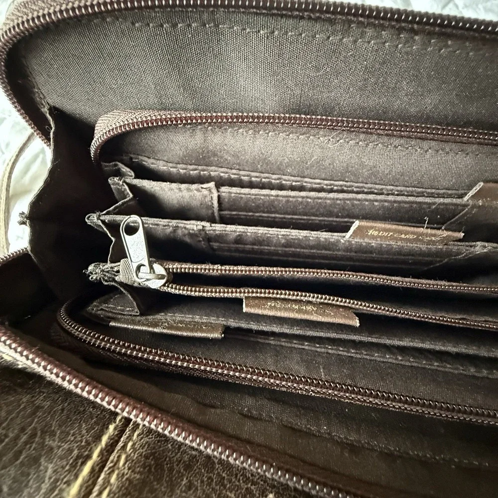 Q&A-Shoulder Bag-Purse-Vintage-Removable Organizer Wallet-Medium size-Brown‎ - Picture 11 of 14